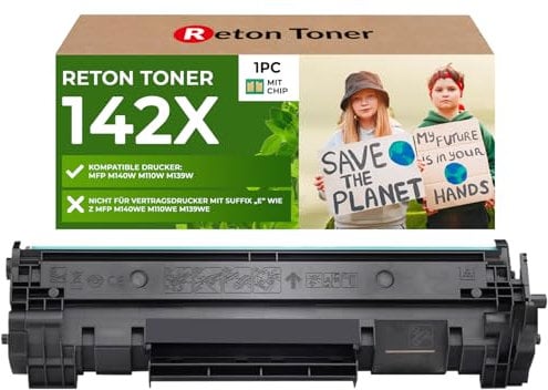 [Mit Original-Chip | wiederverwendet] Reton 142X Toner kompatibel für HP 142X W1420X 142A für HP Laserjet MFP m140w m140we m139w m139we m110w m110we / Keine Funktion bei dem Contract DRUCKER