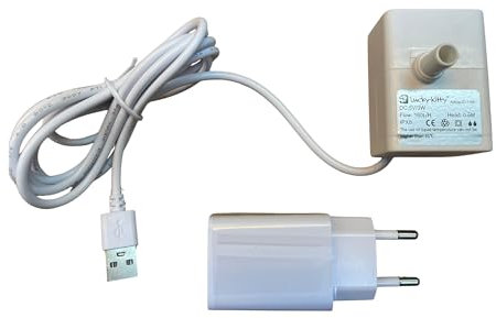 Lucky-Kitty Mikro-Pumpe USB für Katzenbrunnen | NEU 2024 | Geräuscharm und Energiesparend | Dauerbetrieb geeignet | Originalpumpe für Lucky-Kitty Katzenbrunnen | Ersatzpumpe für Katzentrinkbrunnen