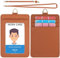 Wason Porta Badge in Vera Pelle con Laccetto Rimovibile, Cinturino a Mano e Mulinello Retrattile, 5 slot per carte di credito per studenti infermieri dottori ingegneri autisti (Marrone)