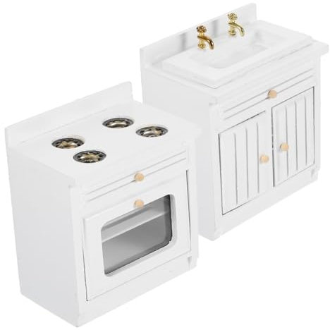 Abaodam 1 Jeu Mini-Accessoires De Cuisine Poêle De Maison De Poupée Jouets Kit De Maison De Poupée Miniature Meubles Miniatures De Lit De Poupée Couler Lavabo Rose Bois