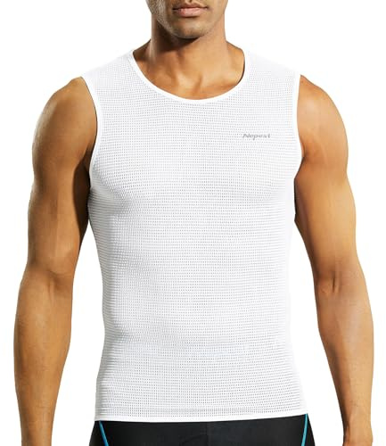 Nepest Men's Sleeveless Cycling Base Layer, Cooling Vest White, L