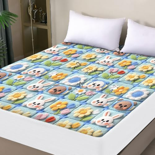 ohano 5D Effekt Wasserdichter Matratzenschoner 90x200cm Spannbettlaken, Wasserdichter und Atmungsaktive Matratzenbezug, Inkontinenzauflage,Nässeschutz Bettlaken Spannbetttücher,für alle Jahreszeiten