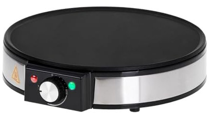 JUNG AD3058 Crepes Maker Antihaftbeschichtet, Edelstahl Pancake Maker elektrisch, 1600W, XXL Grillplatte (30 cm Ø), 3in1 Funktion (Crepes Pfanne, Spiegeleibereiter, Pancakemaker)