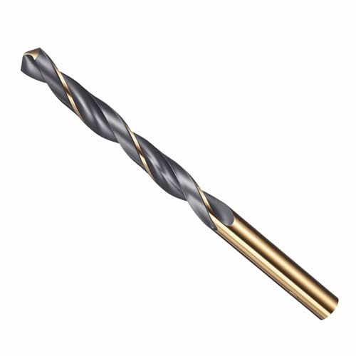 CoCud Drill Bit, 8mm Cutting Diameter, 4341 HSS Jobber Bits Gold and Black 118° Cutting Angle - (Applications: for Drilling Plastic Wood Soft Metal), 1-Pieces