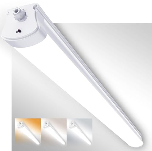 Fynokst Feuchtraumleuchte LED 120CM, 36W 3960LM LED Feuchtraumlampe, Verknüpfbar 3000K/4000K/6500K Deckenleuchte Röhre, IP65 Wasserfest Lampe Lichtleiste für Werkstattlampe Kellerlampe, 1 Stücke