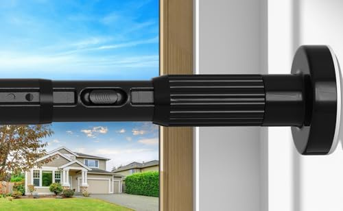 Fvonzn Duschstange ohne Bohren Schwarz 100-322CM, Teleskopstange Zum Klemmen, Gardinenstange ohne Bohren, für Große Fenster, Duschraum, Trennwand und Balkon (Durchmesser 32mm)