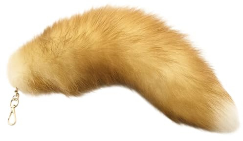 PDirat Fuchsschwanz, Therian Tail, 40 cm Furry Tail, Fuchsschwanz Anhänger, Flauschiger Fox Tail Keychain, Für Schlüssel, Taschen, Cosplay, Fotografie, Geschenk