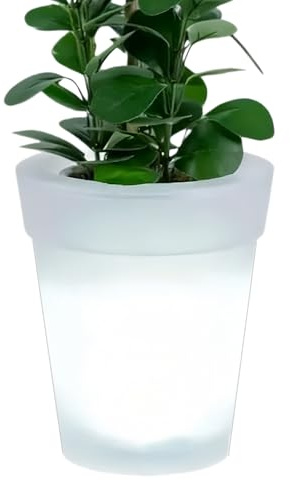 ZHUMCCY Pot De Fleur LED - Éclairage Extérieur Étanche Résistant Intempéries,Jardinière Solaire Extérieur à LED | pour Terrasse Jardin Pelouse Décoration Extérieure Anniversaire Cadeau