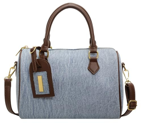 CORIOS Damen Jeans Handtasche Retro Schultertasche Boston Tasche Große Umhängetasche Casual Tragetasche Leichtgewicht Henkeltaschen Multifunktionale Shopper Reise Arbeit Alltag Tote Beutel