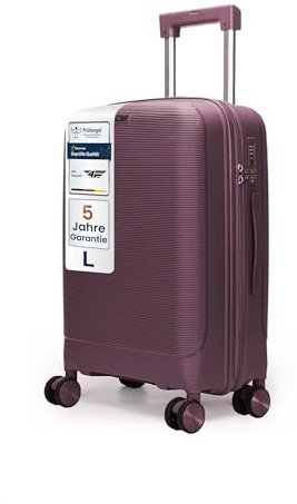 4FLY Leichter Hartschalen-Reisekoffer L - Groß 65 cm (60L) – Trolley Koffer mit TSA-Schloss, 4 Spinner-Doppelrollen & Aluminium-Teleskopgriff, Aufgabegepäck Reisegepäck