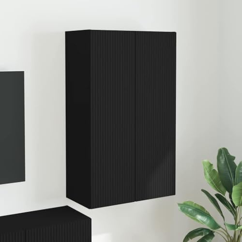 Générique Meuble TV Mural Noir 59,5 x 31 x 100 cm Bois d'ingénierie,Meubles,Meubles TV,892370