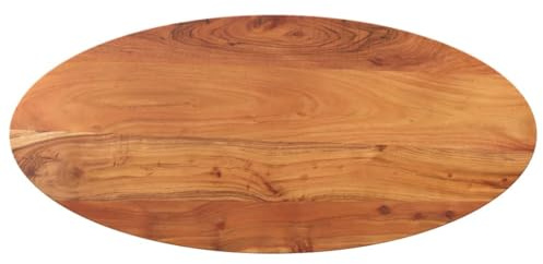 PHGTYUK Massivholz Akazie Tischplatte Oval 110x40x2,5 cm Ersatzplatte aus Akazienholz für Tischgestell