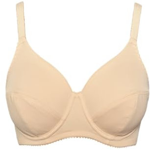 SIèLEI, Reggiseno Francese con Ferretto, Realizzato in Microfibra Compatta e Contenitiva, Coppe Foderate in Cotone, Spalline Regolabili, Designed in Italy, Color Skin, Taglia 5D