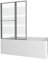AURLANE Pare Baignoire relevable 139x105cm avec volet - Verre Transparent avec Bande depolie