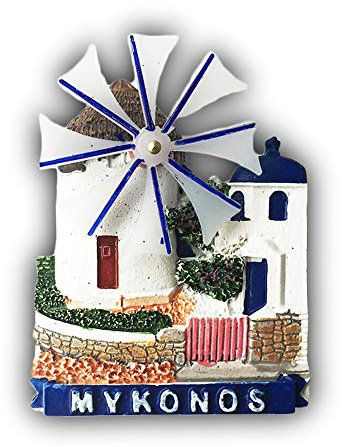 3D Mykonos Greece Refrigerator Fridge Magnet Tourist Souvenirs Handmade Resin Craft Magnetic Stickers Home Kitchen Decoration Travel Gift