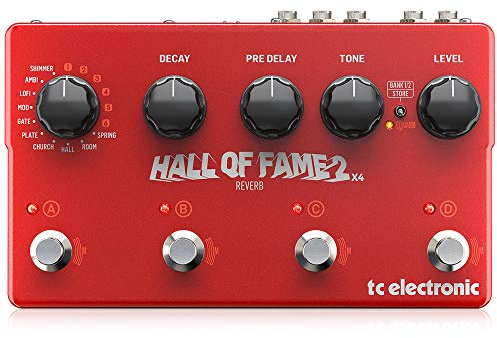 TC Electronic HALL OF FAME 2 X4 REVERB Pedal with 4 MASH Switches, Shimmer Reverb and 8 Presets