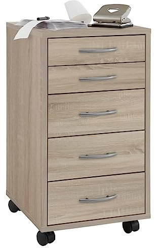 FMD Möbel, 336-001E Freddy Beistellcontainer in ausführung eiche nachbildung, melaminharz beschichtete spanplatte, maße 33.0 x 63.5 x 38.0 cm (BHT)