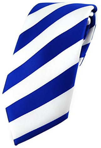 TigerTie Designer Krawatte in royal weiss gestreift