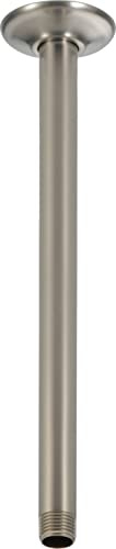 Delta Faucet 14-inch Ceiling Mount Shower Arm and Flange, Brushed Nickel Straight Shower Arm, Stainless U4998-SS