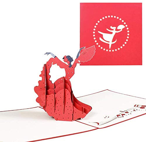 OSALAD 10 Pack 3D Popupkarten Tanzen Mädchen Geburtstagsgeschenkkarte Für Mädchen Mit Umschlag Aufkleber Grußkarten