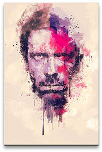 Dr. House Porträt Abstrakt Kunst Kultserie 60x90cm Leinwandbild