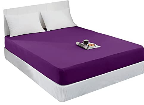 Mixibaby Spannbettlaken Jersey Spannbetttuch 100% Baumwolle Bettlaken Spannbettuch Laken 28 Farben, Größe:70 x 140 cm, Farbe:Lila