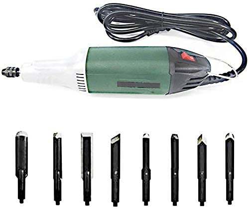 Scalpello Elettrico Macchina da Intaglio Elettrica Strumenti per La Lavorazione del Legno Set di Strumenti per Scalpello con 8 Lame da Intaglio 220V Dft