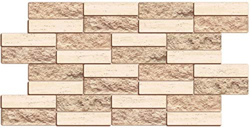 PVC Wandpaneele 3D Deko Fliesen Verkleidung (16, Beige)