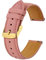 BISONSTRAP Bracelets de Montres en Cuir Texturé, Remplacement Dégagement Rapide pour Femme Homme, 20mm, Rose, Boucle Dorée