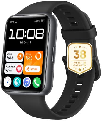 HUAWEI Watch Fit 2 Smartwatch con GPS,Llamadas Bluetooth,Gestión de Vida Saludable,Batería Larga Duración,Animaciones Entrenamiento Rápido,Monitorización SpO2,Negro,Deportivo,+38 Meses de Garantía