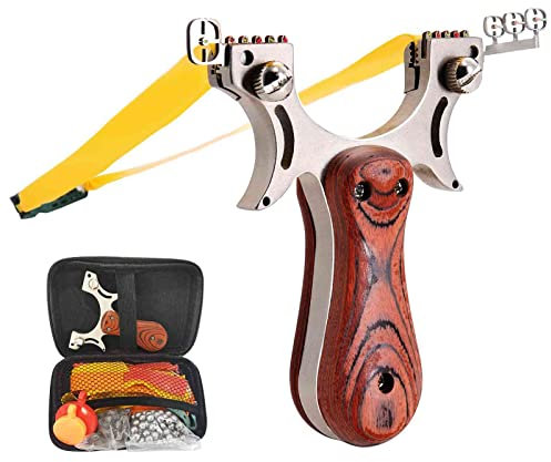 HH-CC Schleuder für die Jagd, professionelle Schleuder mit 1,2 mm extra dicken Flachbändern, Hochgeschwindigkeitskatapult für Erwachsene, Anfänger, Jugendliche