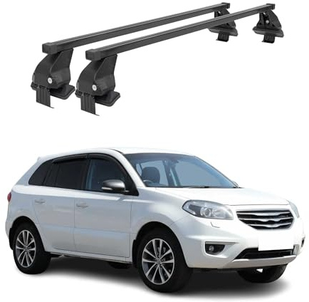 OMAC Menabo Dachträger für Porsche Cayenne 2011-2018 Stahl Schwarz | DIN 75302:2019 & ISO/PAS 11154:2006 geprüft, Abschließbar, City-Crash-getestet, bis 50 kg Traglast, Querträger, Grundträger