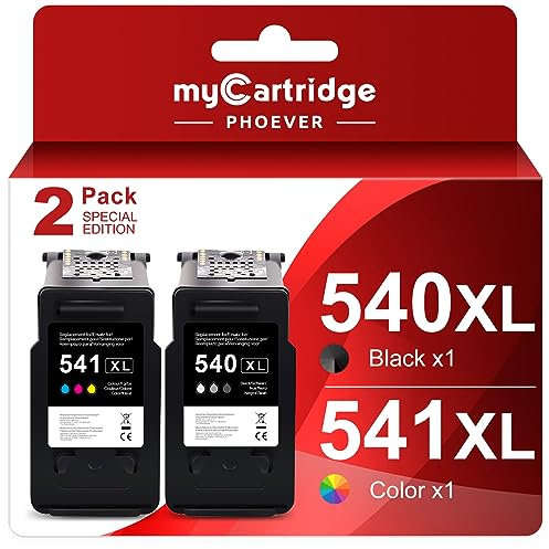 MYCARTRIDGE PHOEVER 540XL 541XL Patronen Kompatibel für Canon Druckerpatronen 540 541 XL Multipack PG-540 CL-541 für Canon Pixma TS5150 TS5151 MG3650S MG3650 MG3150 MG3250 MG3550 MG3600 MG4250(2-Pack