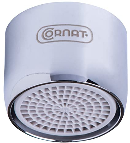 Cornat Strahlregler M22 x 1 IG – silber – Aus Messing | Wasserersparnis von bis zu 50 % – Mit Dichtung – Passend für handelsübliche Armaturen – Luftsprudler – Mischdüse