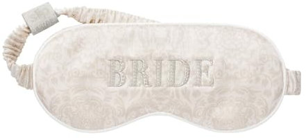 Slip Schlafmaske aus reiner Seide, Brautkollektion, 100% reine Maulbeere, 22 Momme Seide, bequeme Schlafmaske mit Gummiband + Füllung aus reiner Seide und Innenfutter