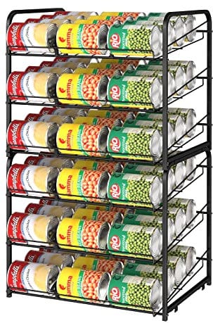 Nandae Dosenhalter Kühlschrank,Dosenspender Kühlschrank Organizer, Dosenregal Organizer, 2er Set Kühlschrank Dosenspender für Getränkedosen Dosenregal mit 3 Etagen, Schwarz