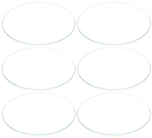 sourcing map 6Stück Uhr Glas Kristall Linse, 34mm Durchmesser 1,1mm Kantenstärke Doppelkuppel Runde Klarsichtglas Ersatzteile für Uhrmacher Uhr Glas Linse Ersatzteil