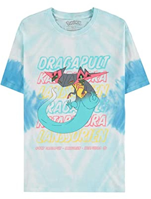 Pokémon T-Shirt Dragapult All Over Print Neu Offiziell Uni Blau, blau, XL