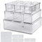 YTOPRO 14er Set 10 Kühlschrank Organizer mit Deckel und 4 Abtropfbrett Durchsichtig Stapelbare Aufbewahrungsbox Kühlschrankbox für Küche behälter Aufbewahrung und Organisation