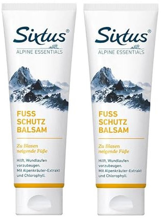 Sixtus FUSS SCHUTZ BALSAM Reichhaltige Fußcreme zur Vorbeugung von Blasenbildung und Wundlaufen - 2x 125 ml…