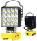 Max 5000 LM 34W Cordless LED Work Light Compatible with Dewalt 18V/20V Battery, 5V 2.1A USB Rechargeable Work Light Floodlight Portable Jobsite Lamp with 2 Modes & Low Voltage Protection