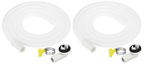PATIKIL 6.5ft Air Conditioner Drain Kit, 2 Kit Universal Drain Connector AC Drain Hose with Clamp for Mini-Split Window AC Unit Faucet, White