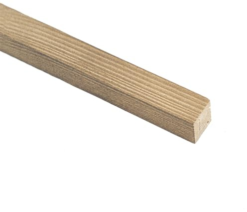 SUN WOOD Abschlussleiste für Wandverkleidungen 2x2x120cm Holzleiste lasiert aus Massivholz Zierleiste für Stick-it Wandpaneele STALLGRAU 60