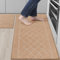 BEQHAUSE Kitchen-Rugs-Sets of 2 Non Slip Machine Washable Kitchen Mats Kitchen Runner Rug & Floor Mats Soft Standing Mats,Beige,50X76cm+50X122cm