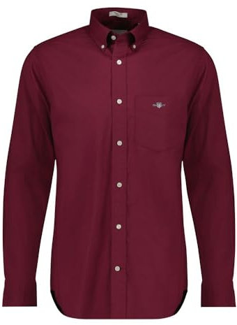 GANT Mens Fit Poplin Shirt Wine Red M