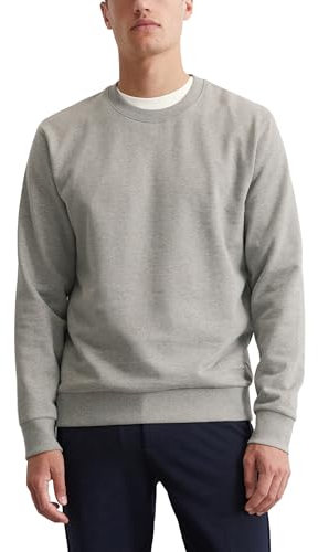 Marc O'Polo Herren Sweatshirt aus Bio-Baumwolle Regular Fit, Grau (Mid Grey Mélange), XXL
