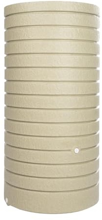 FLORANTIA Regentonne Regenwassertank Aversa 270 Liter Sandstein aus UV- und witterungsbeständigem Material. Regenfass BZW. Regenwassertonne mit kindersicherem Deckel und Messinganschlüssen