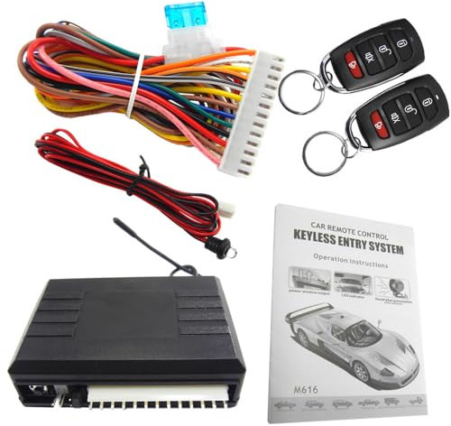 Sistema di allarme TOTMOX universale per auto, con telecomando, antifurto, con telecomando, con telecomando, adatto per auto da 12 V