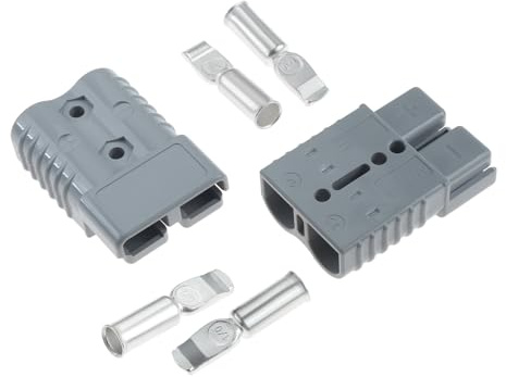 175Amp 600V Anderson Connectors | Battery Quick Connect Disconnect Connector Plug, Cable Terminal Battery Power Connectors (Grey/2 PCS)