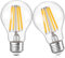 Genixgreen Dimmbare E27 LED Glühbirnen, A60 12W Edison Glühbirnen Retro Stil Globe Filament Warm White 2700K Dekorative Glühbirne, 100W Äquivalent, 2000LM, Klarglas, 2-Pack